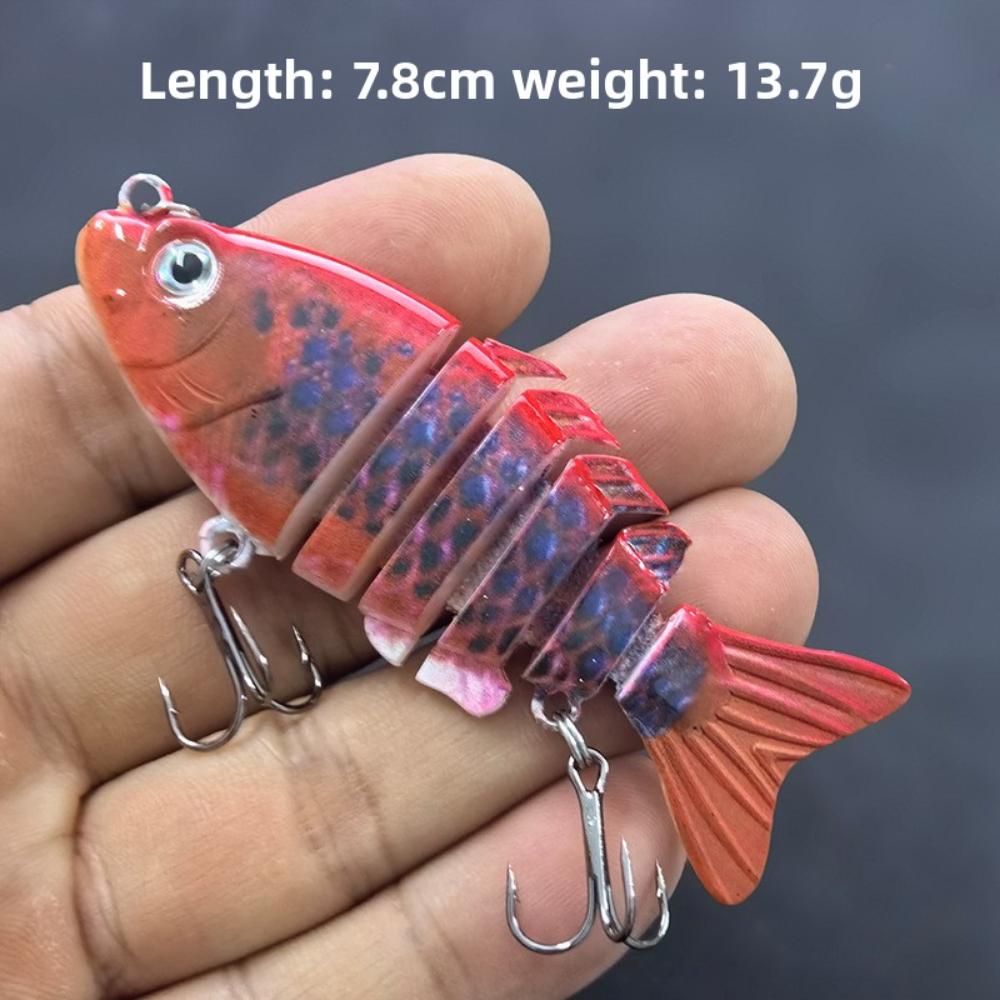 Simulierter mehrteiliger Fisch 7cm-6 Abschnitte Luya-Köder, Hardbait und Kunstköder