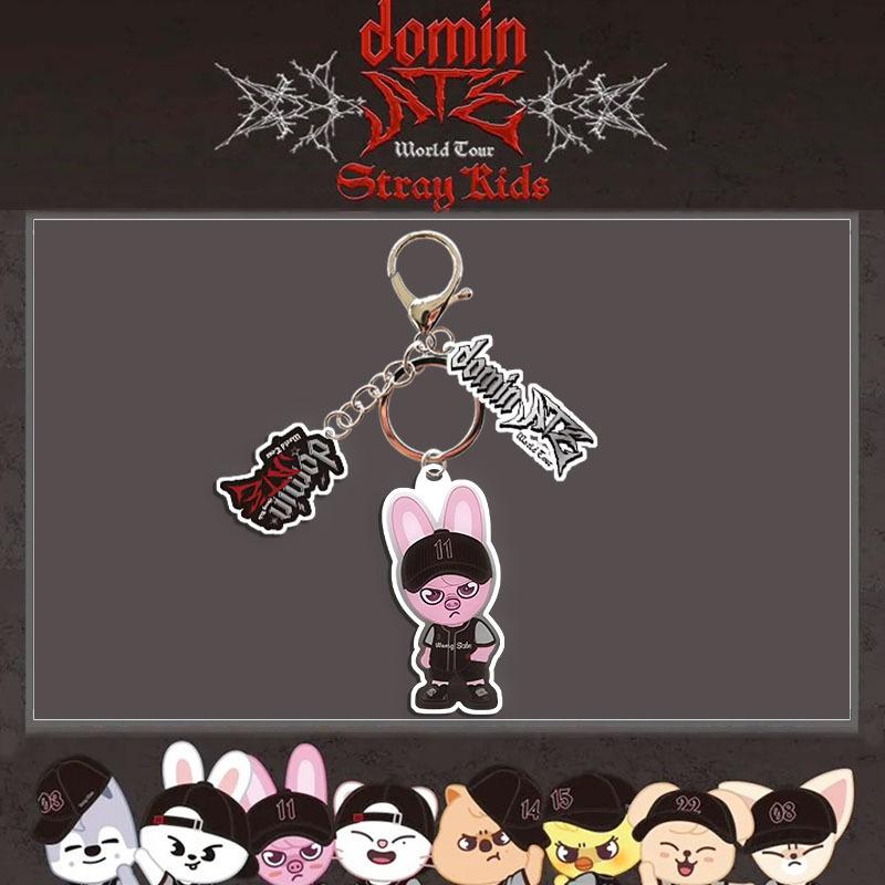 Stray Kids SKZOO dominATE World Tour Acrylic Keychain Cute Cartoon Character Bag Charm Concert Merch Fan Collection Gift