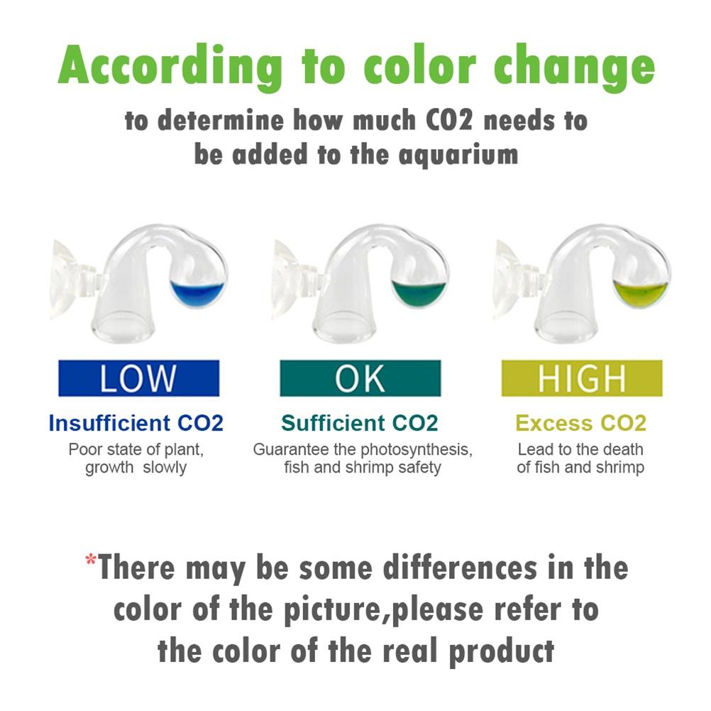 CO2 Long Acting Monitor CO2 Drop Checker with Suction Cup for Aquarium