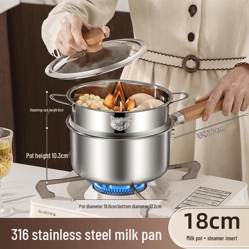 Wutuo 316 Stainless Steel Baby Food Milk Pot