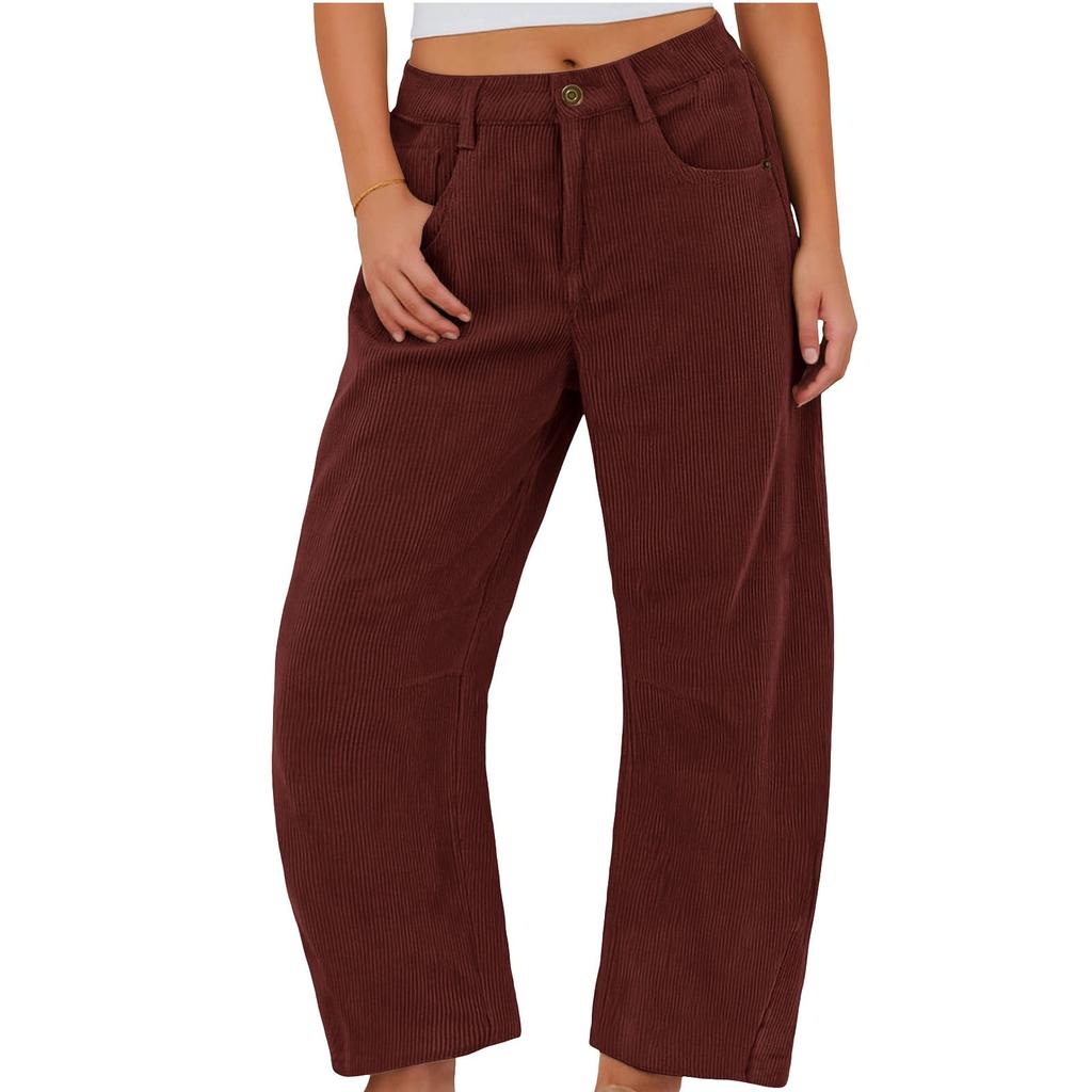 Women's Casual Fashion Comfortable High Waist Loose Straight Leg Pants