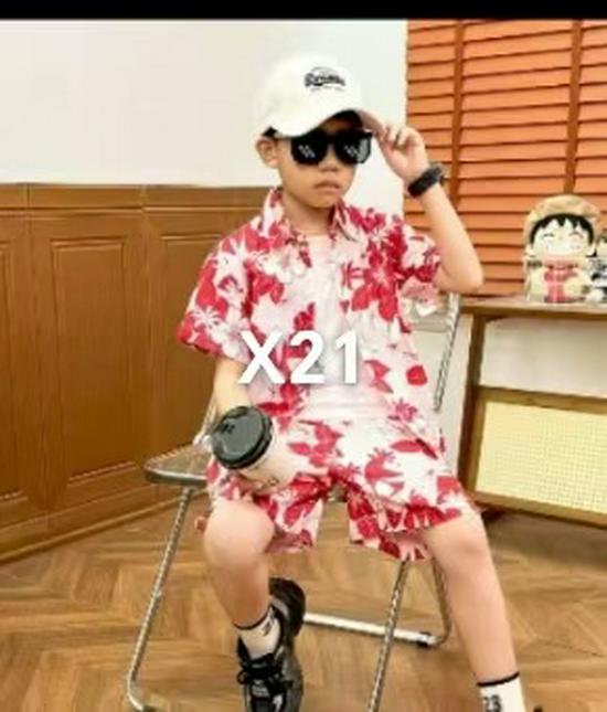 Boys' Hawaiian Floral Shirt & Shorts Set - Stylish Summer Beachwear for Kids