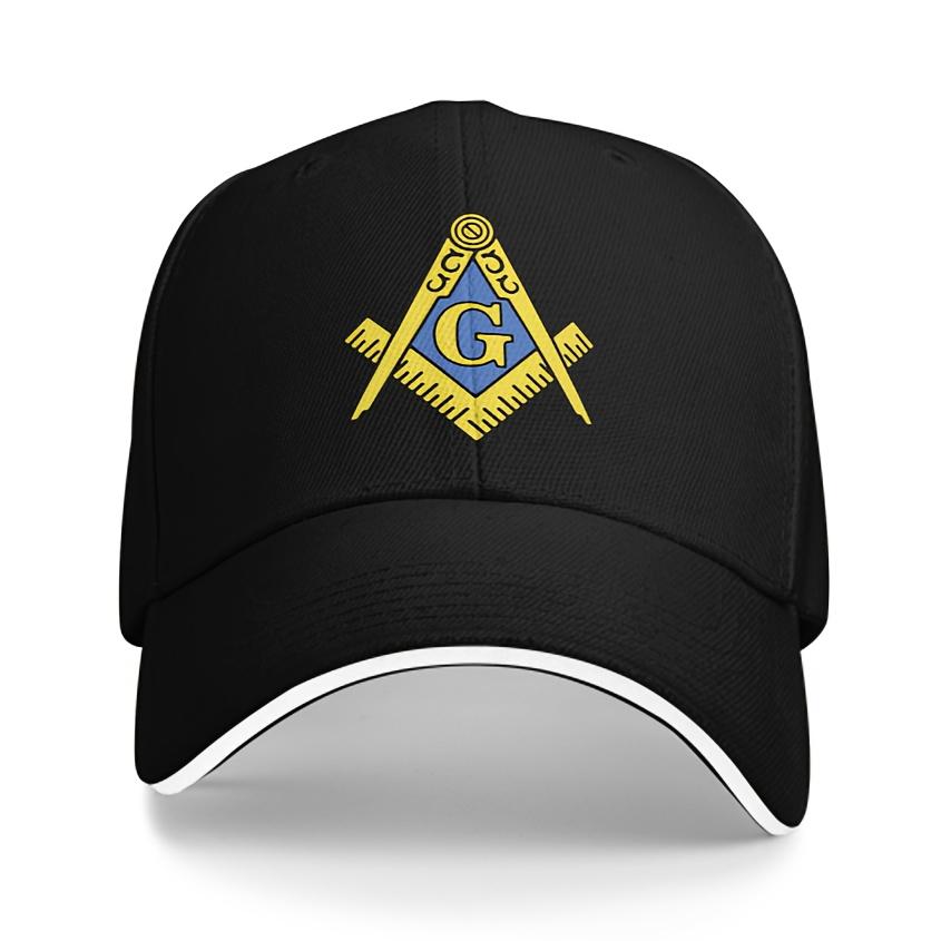Herren Damen Freimaurerei Baseballkappe mit Freimaurersymbolen Leichte geometrische Embleme Geeignet für jede Jahreszeit