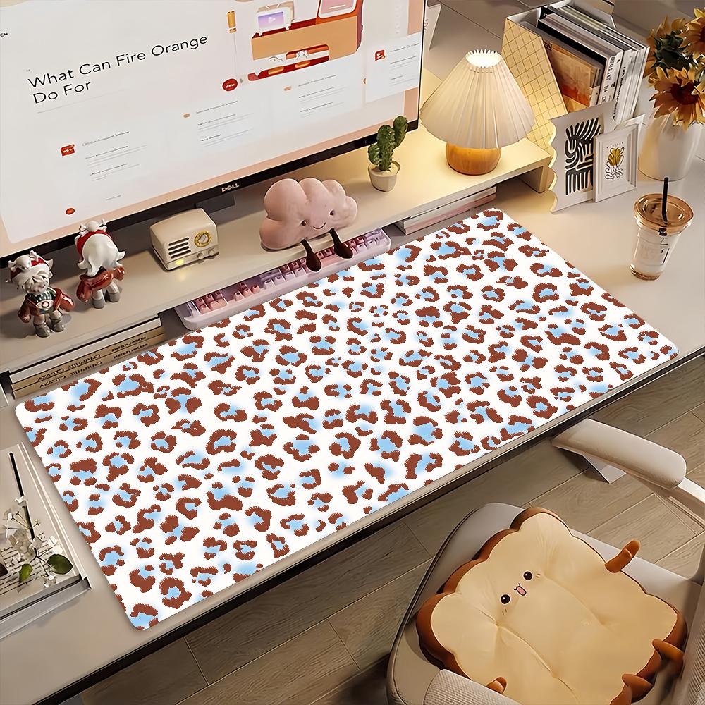 Tappetino per Mouse Stampa Leopardata alla Moda Bordo in Gomma Antiscivolo Bloccato Spesso Tappetino da Scrivania per Laptop da Gioco