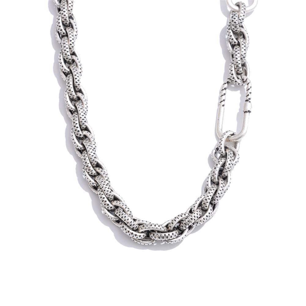 

Yhpup 55cm Fashion 2025 Classic Stainless Steel Metal Chain Necklace for Men Fashion Retro Silver Color Waterproof Jewelry Gift