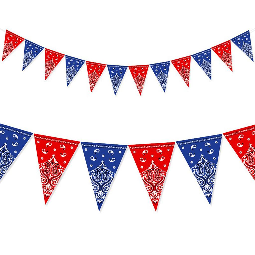 Cowboy Party Western Decorations Triangular Flags Banner For Festive Events