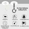 2pcs Self Adhesive Ceiling Hooks No-Drill Sticky Eye Hooks Multifunctional Wall Hooks  LED Light