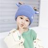 Kids Christmas Cap Cute Elk Ear Baby Beanies Cartoon Antlers Toddler Crochet Bonnet 1-4 Year Children Winter Warm Woolen Knit Hat