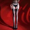 Lace One-Piece Suspender Stockings Ultra-Thin Glossy Silky Sexy Temptation Long Tube Suspender Black Stockings for Women