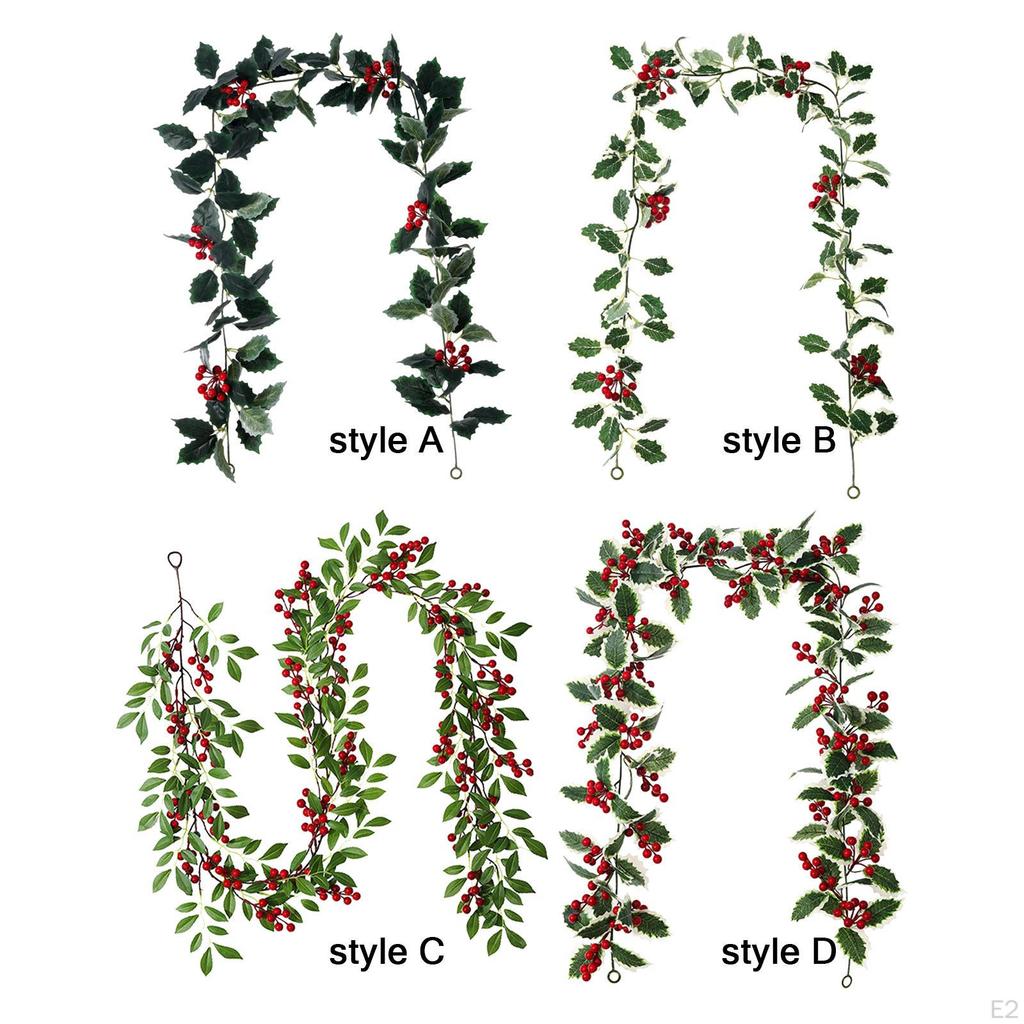 Artificial Blossom Flowers Garland Green Wreaths Ornament Hanging Pendants for Indoor Outdoor Party