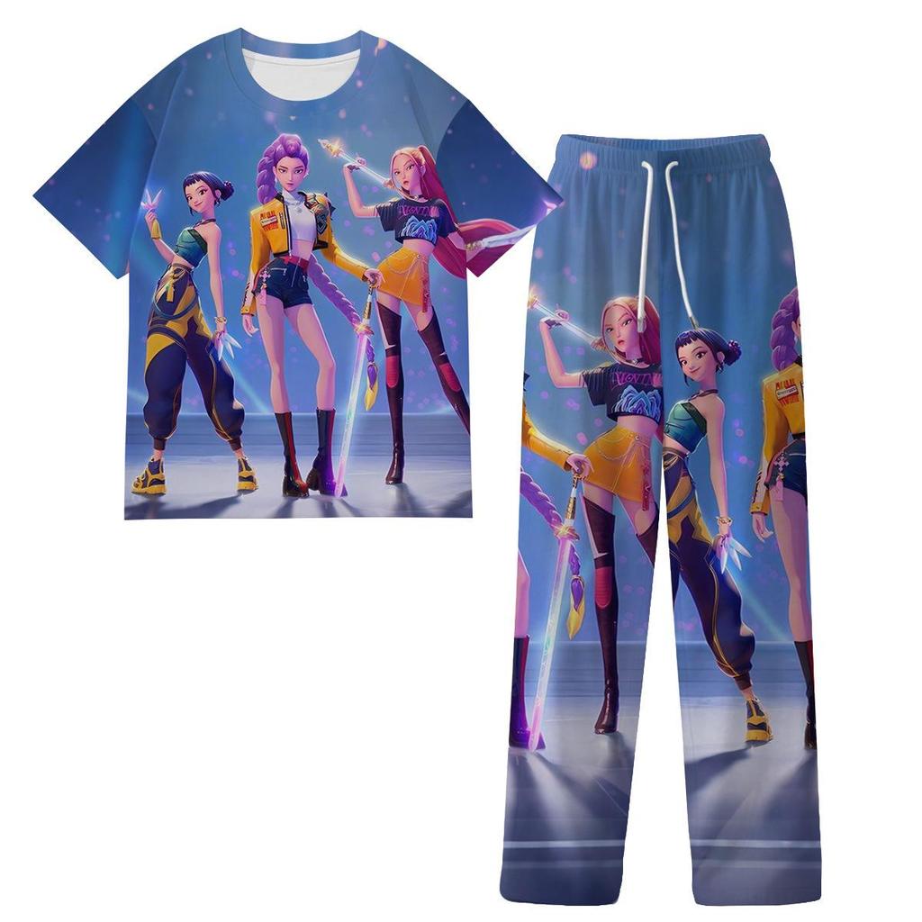 K-pop Demon Hunter Girl Pajama Set - Milk Silk, Unisex