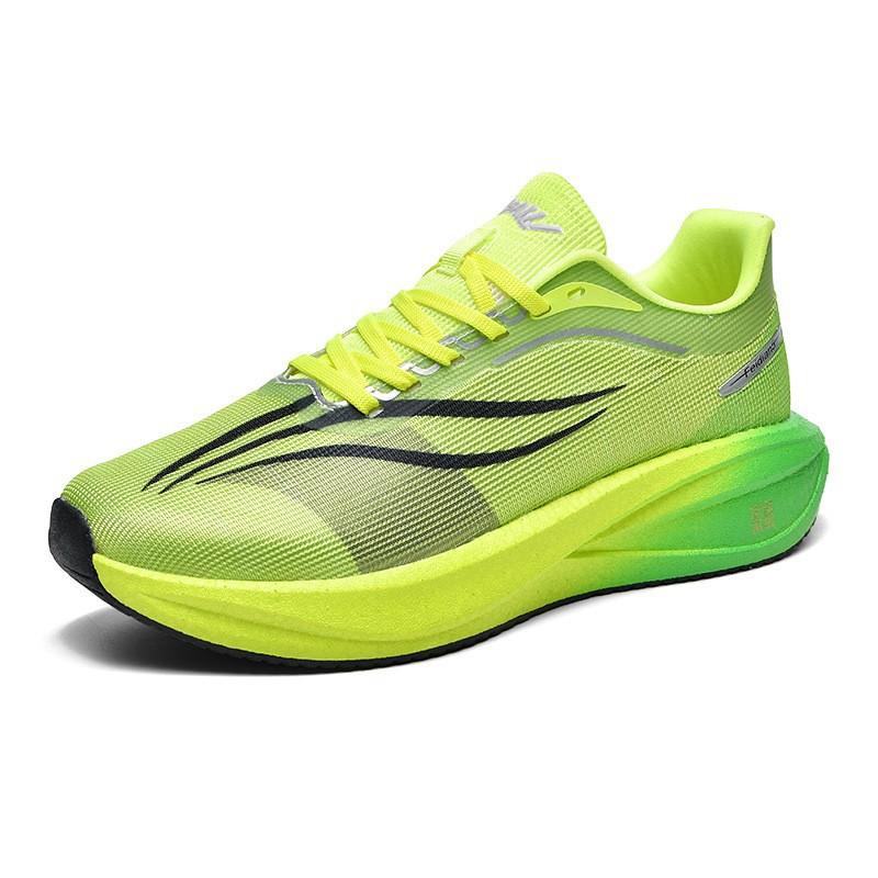 Feidian 5C Couple Middle School Student Physical Test Sports Running Shoes, Lightweight Soft-soled Carbon Plate Shock-absorbing and Breathable Red Ra