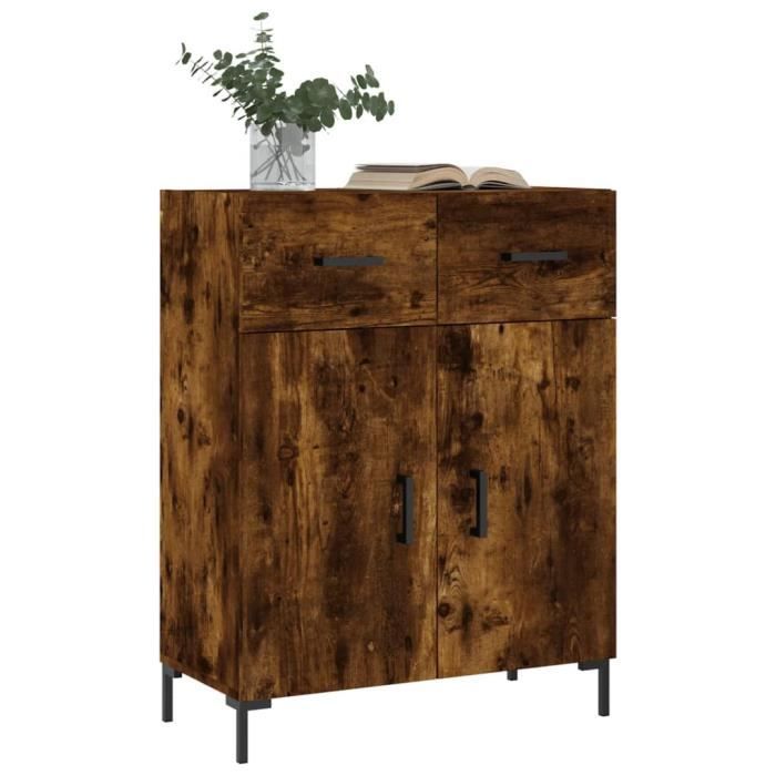 VidaXL Buffet Smoked Oak 69.5x34x90 Cm Engineered Wood 827985
