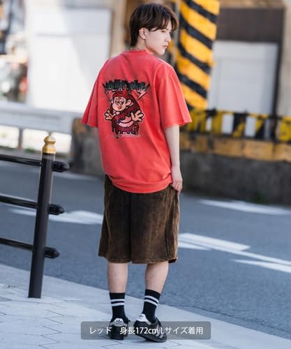 IMPROMES Casual SIDEWAYSTANCE Thunder No Way Pigment Short Sleeve T-Shirt, Men's, Red