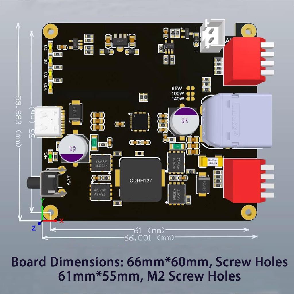 140W Two-Way Fast Charging Module Step-Up Step-Down 2-6 Series Li Battery Charging Board with Automatic Temperature Control