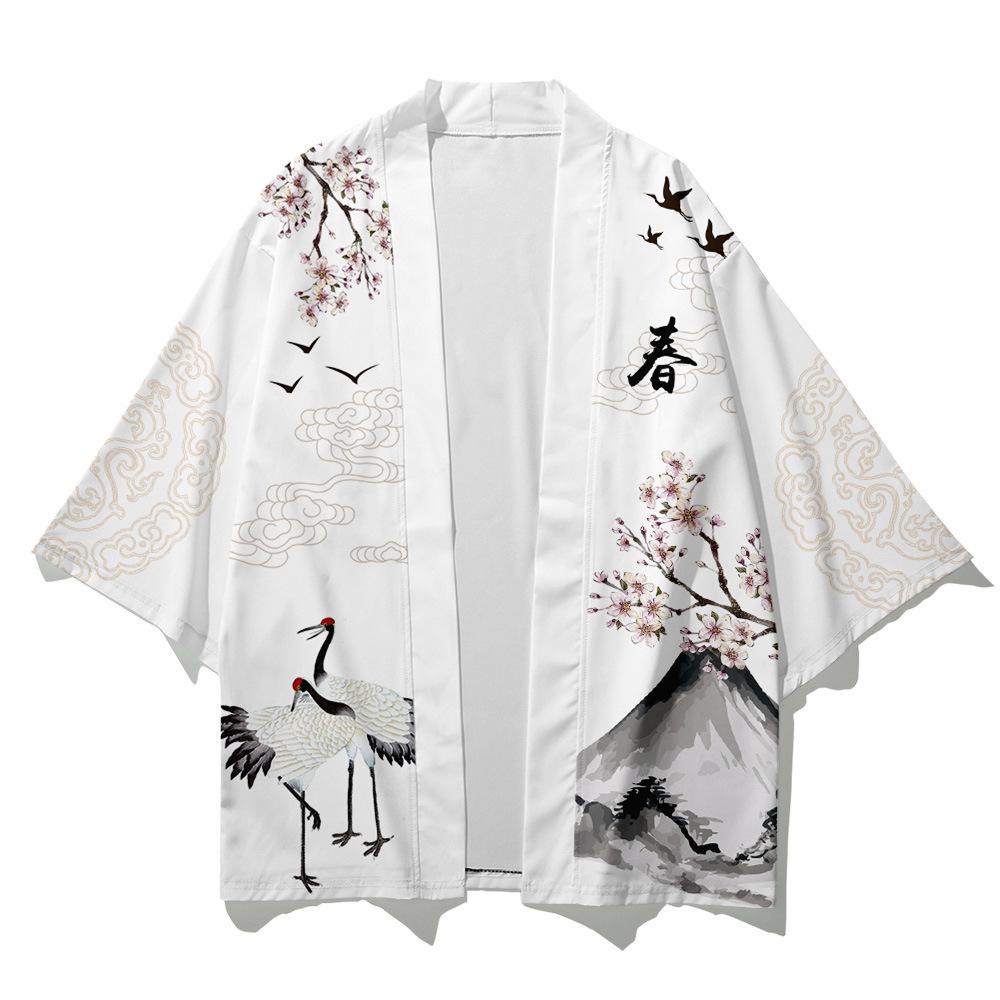 Männer Cosplay Yukata Tops Hosen Chinesischen Stil Japanischen Straße Samurai Harajuku Kimono Anzug Strickjacke