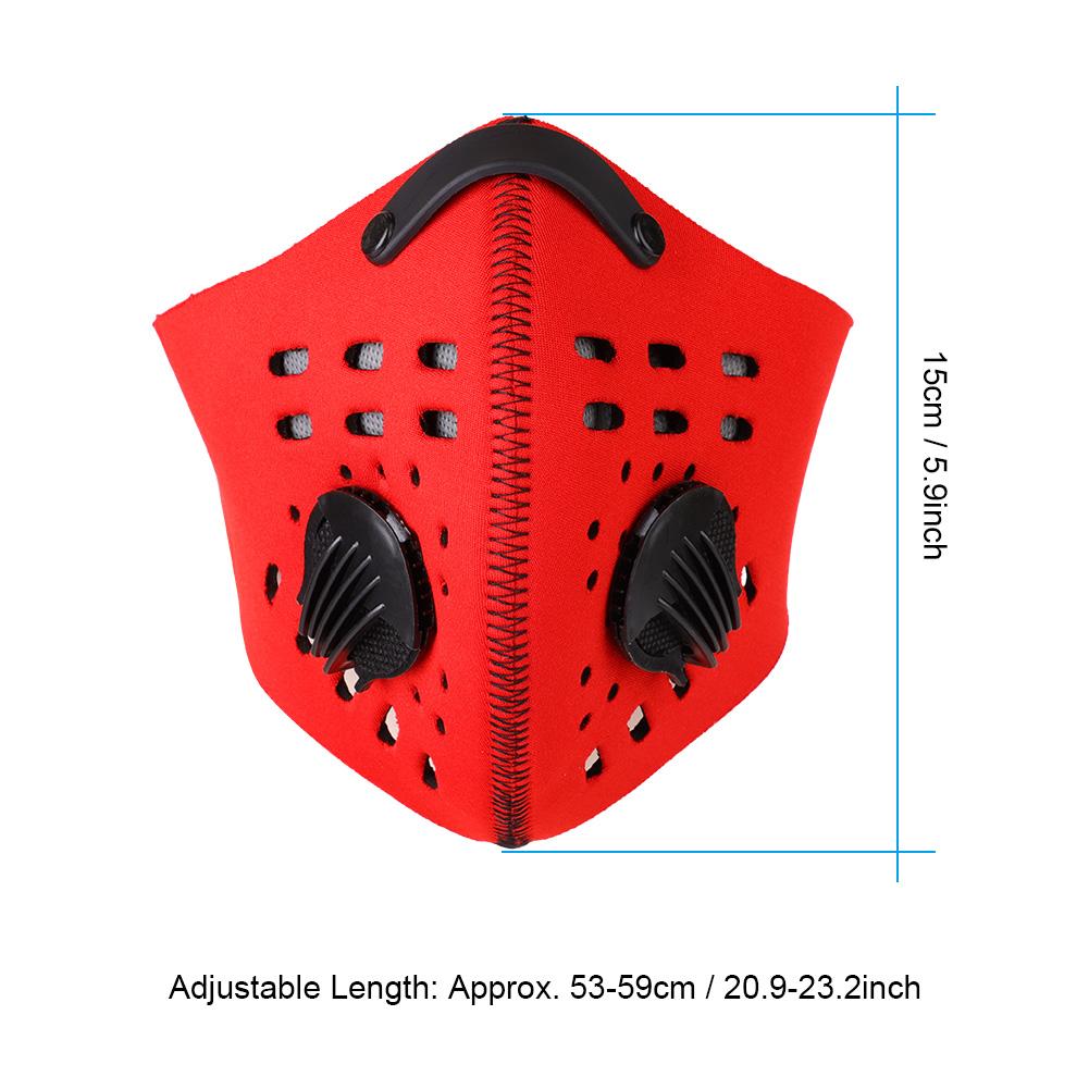   Warm Anti Dust Pollution Dustproof Filter Half Face Mask for Outdoor Cycling(Red)