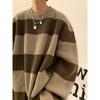 Pull rayé à col rond pour homme - Coupe ample, Tricot tendance Automne/Hiver