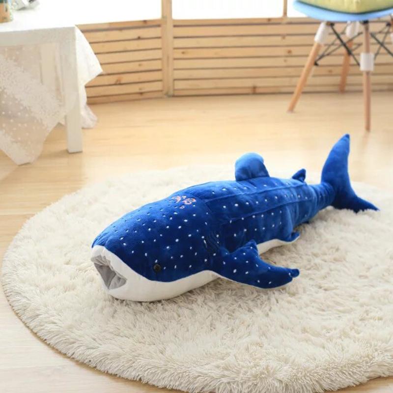 Große Meerestiere Blauwal Hammerhai Plüschtier Weiche Kuscheltiere Puppe Mädchen Junge SchlafKissen 55cm
