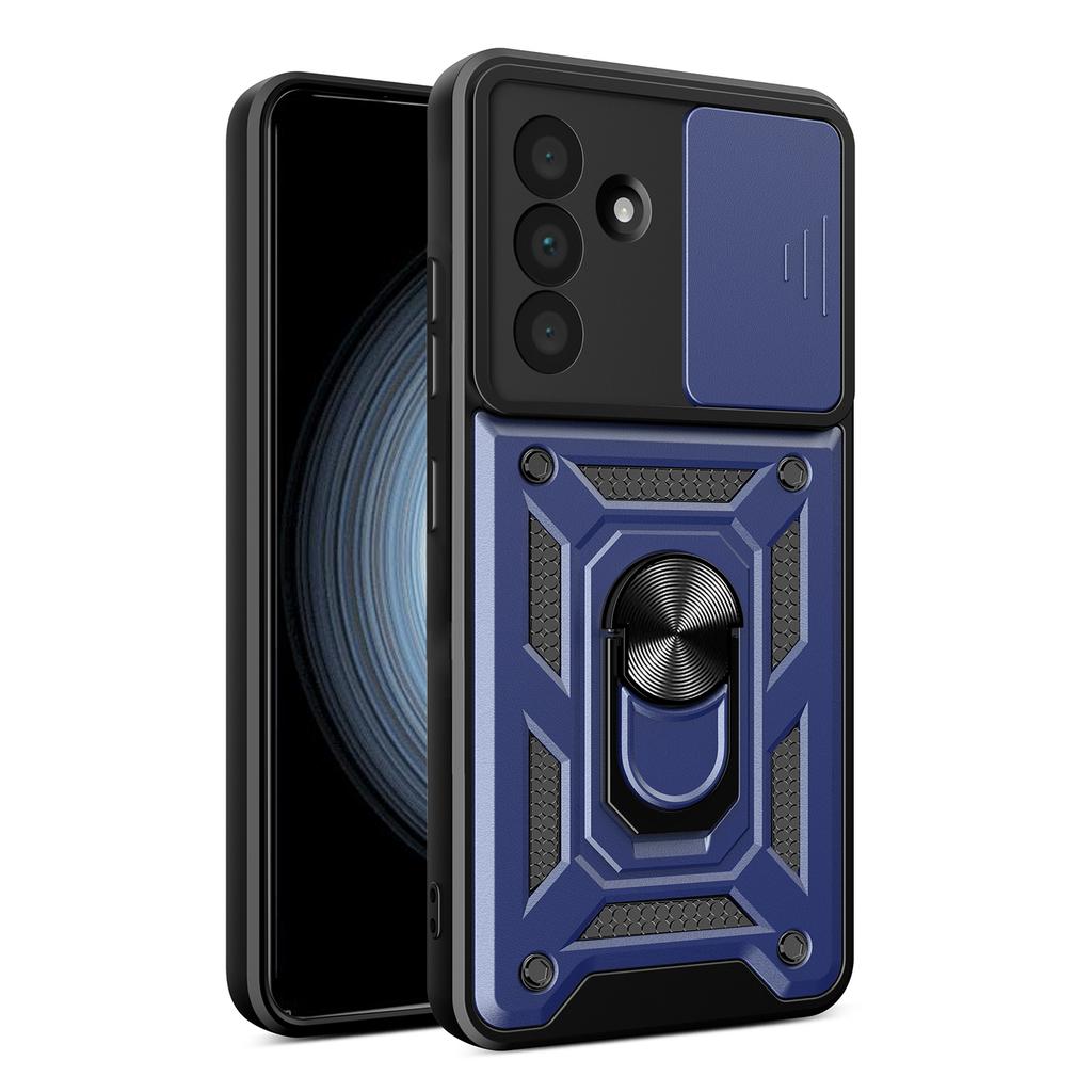 AMORUS For Samsung Galaxy A36 5G Case Kickstand PC+TPU Phone Cover with Camera Lens Slider