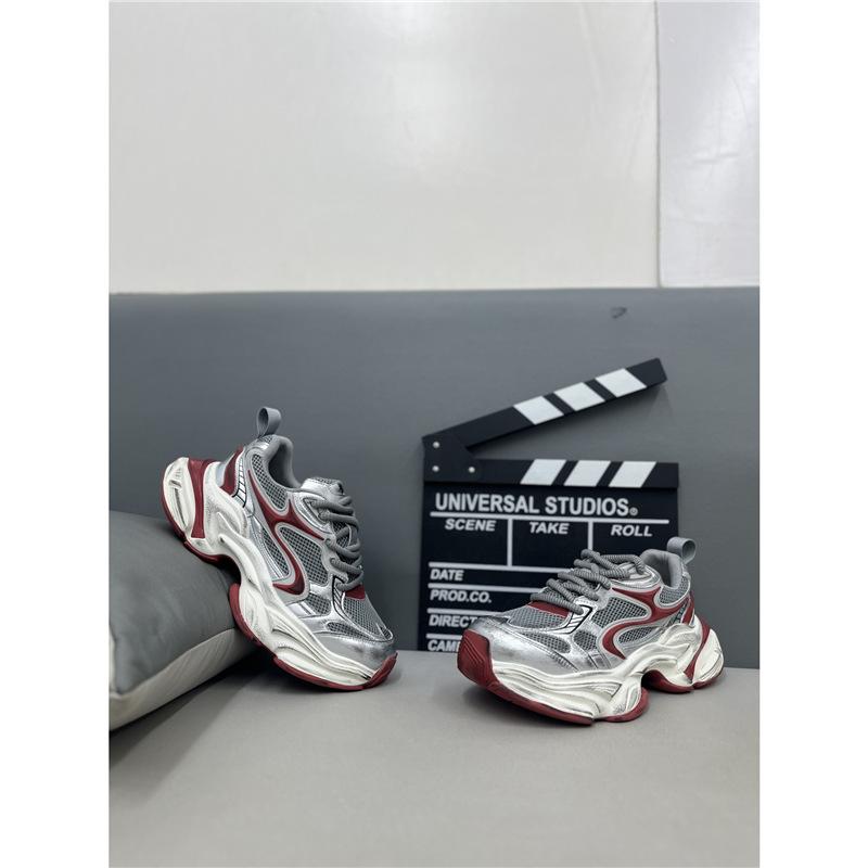 Autumn New Breathable Leather Thick-soled Comfortable Lace-up Trendy Dad Shoes Xk