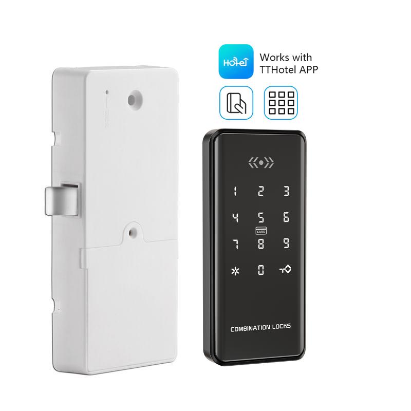 Online Management Wifi Locker Lock Digital Keypad Smart Lock for Cabinets (Black,Wood Door&Door Lock) чёрный