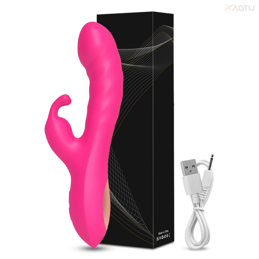 Rabbit Vibrator For Women Powerful G Spot Telescopic Rotating Clitoris Vagina Stimulator Female Masturbator For Adult Sexy Toys