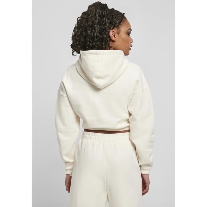 Sweatshirt Femme - Urban Classics - Court Oversized - Blanc - Manches Longues - Col Arrondi