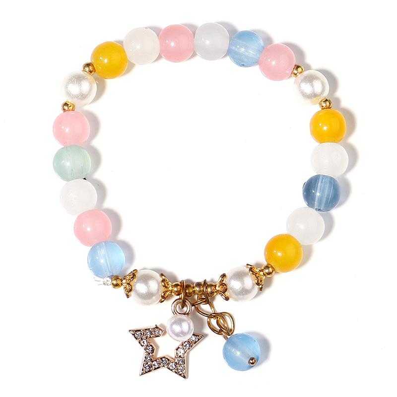 

1 String Glass Beaded Bracelets Diy Fashion Women Girl Party Link Bangle Wristband Gifts Elastic Charm Jewelry Handmade Supplies About 19cm