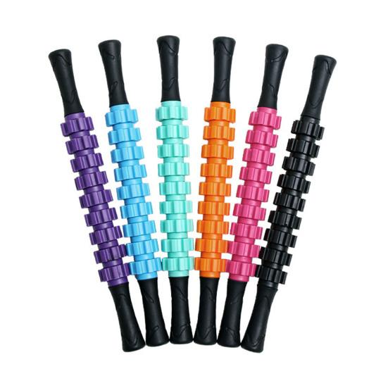Gear Massage Roller Stick Deep Tissue Relaxation Fitness Muscle Sore Relief Physical Therapy Fascia Roller Massager Shaft Plastic Rolling Pin