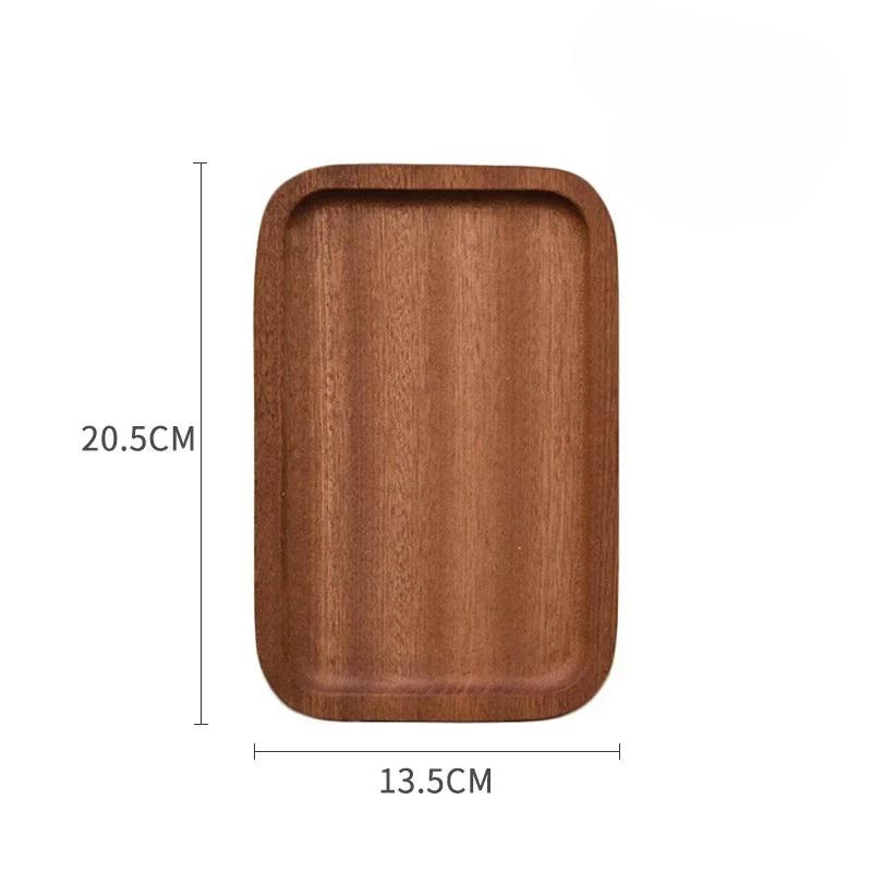 Wooden Serving Tray Solid Wood Pallet Oval/Rectangle Plate Food Dessert Fruit Coffee Tea Cup Dishes Platters Kitchen Accessories