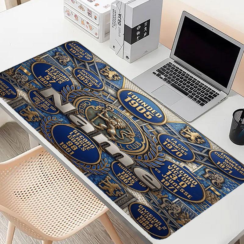 Custom Name Personalized Chelsea Football Club Pattern Mousepad, Laptop PC Desk Mat, Decorative Desk Mat for Home Keyboard Pad Gift