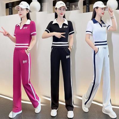 Leisure Sportswear Set for Spring and Summer Korean Version Loose Fitting Short Sleeved Fashion and Age Reducing Two-piece