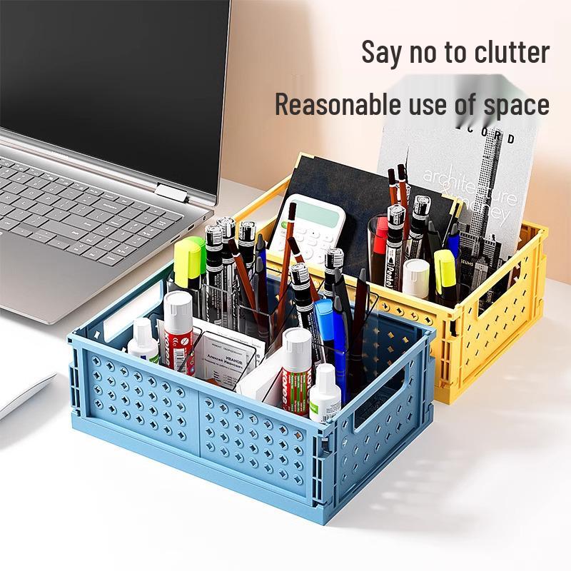 Foldable Multifunctional Storage Basket for Dorms - Organize Snacks, Cosmetics & More