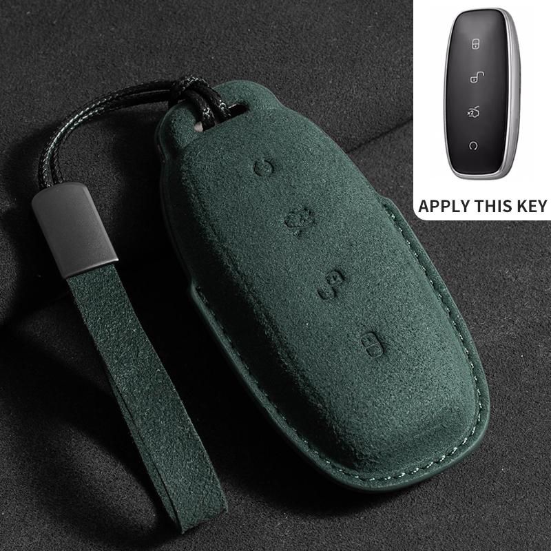 Suede Car Key Case Cover For Denza D9 Dm-I Car Key Protective Shell Accessories