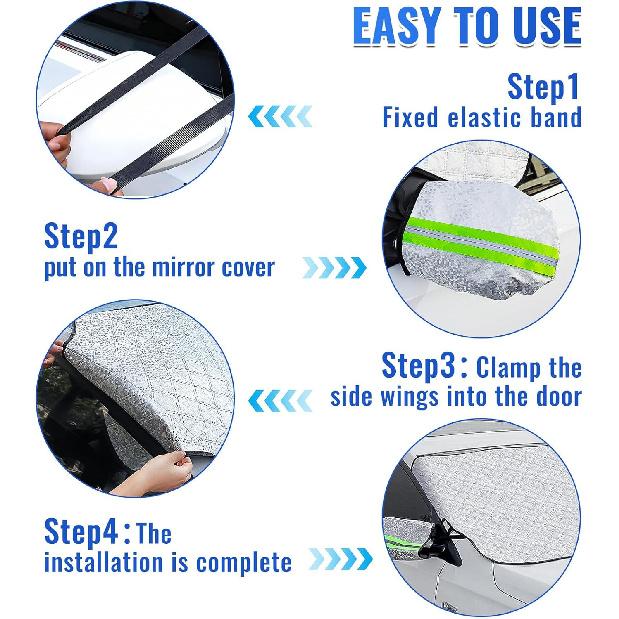 Windshield Cover for Ice and Snow, 5-Layer Material Protection Windshield Snow Cover, Car Windshield Snow Cover with Side Mirrors Cover, Fits for
