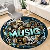 1pc Music Decor Carpet for Office Non-Slip, Round Carpet, Soft & Comfortable, Carpet for Office, Lightweight Round Floor Mat