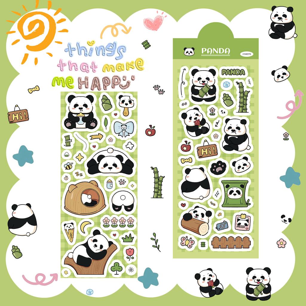 Cute Cartoon Little Panda Ins Korean Guben Hand Account DIY Decoration Stickers Creative Stickers