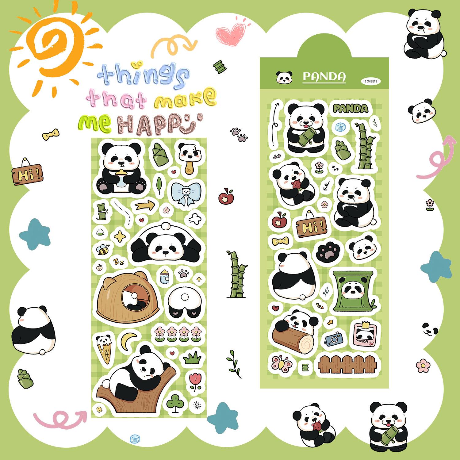 

Милый мультяшный Маленькая панда Инс Корейский Губэн Ручной аккаунт DIY Декоративные наклейки Креативные наклейки