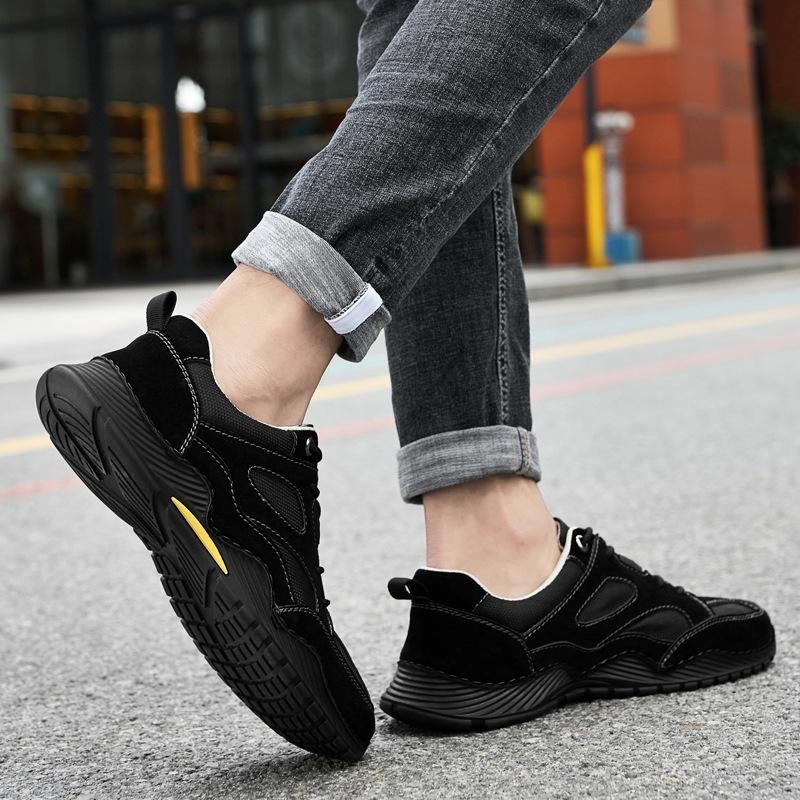 Męskie Buty Jesień Nowe Plus Size Trend Powierzchnia Siateczkowa Buty do Biegania Casual Męskie Skórzane Siateczkowe Trampki