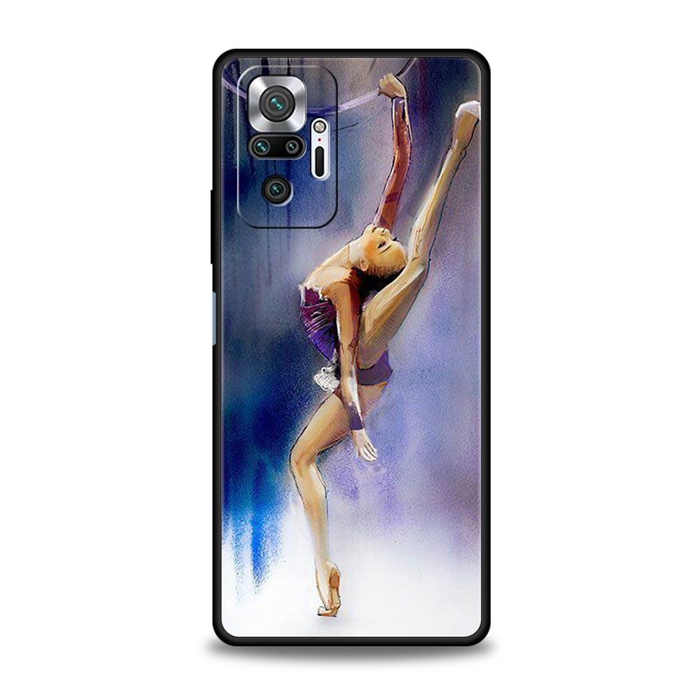 Phone Case For Xiaomi Redmi Note 14 13 12 5G 11 10 Pro Plus 4G 9S 9 14C 13C 12C 10C 9C 9A Soft TPU Cover Gymnastics water color