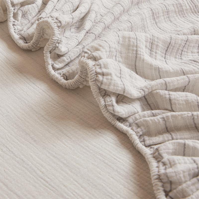 A-Class Full Cotton Double-Layer Wrinkled Yarn Fitted Bed Sheet
