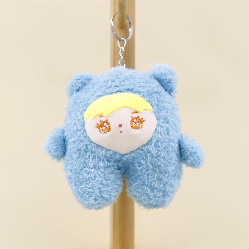 

Cute Doll Plush Keychain Adorable Stuffed Toy Bag Ornament For Kids Adults And синій