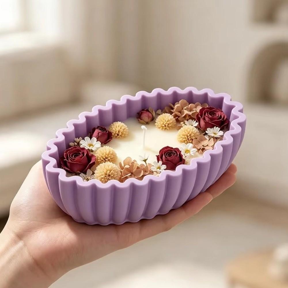 Striped Storage Bowl Mold Pleated Flower Pot Mold Castings Resin Mold Handicraft