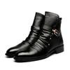 2025New Men's Boots Fashion Motorcycle Boots Luxury High-top Leather Boots for Men Business Pointed Short Boot Big Size45 Botas