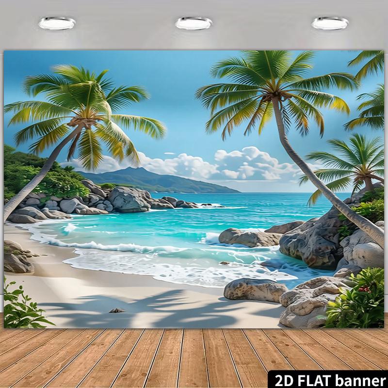 1Pcs Sunny Tropical Beach Dawn Decoration Background Winter Backdrop Decorations For Photo Studio Photo Booth Christams Party