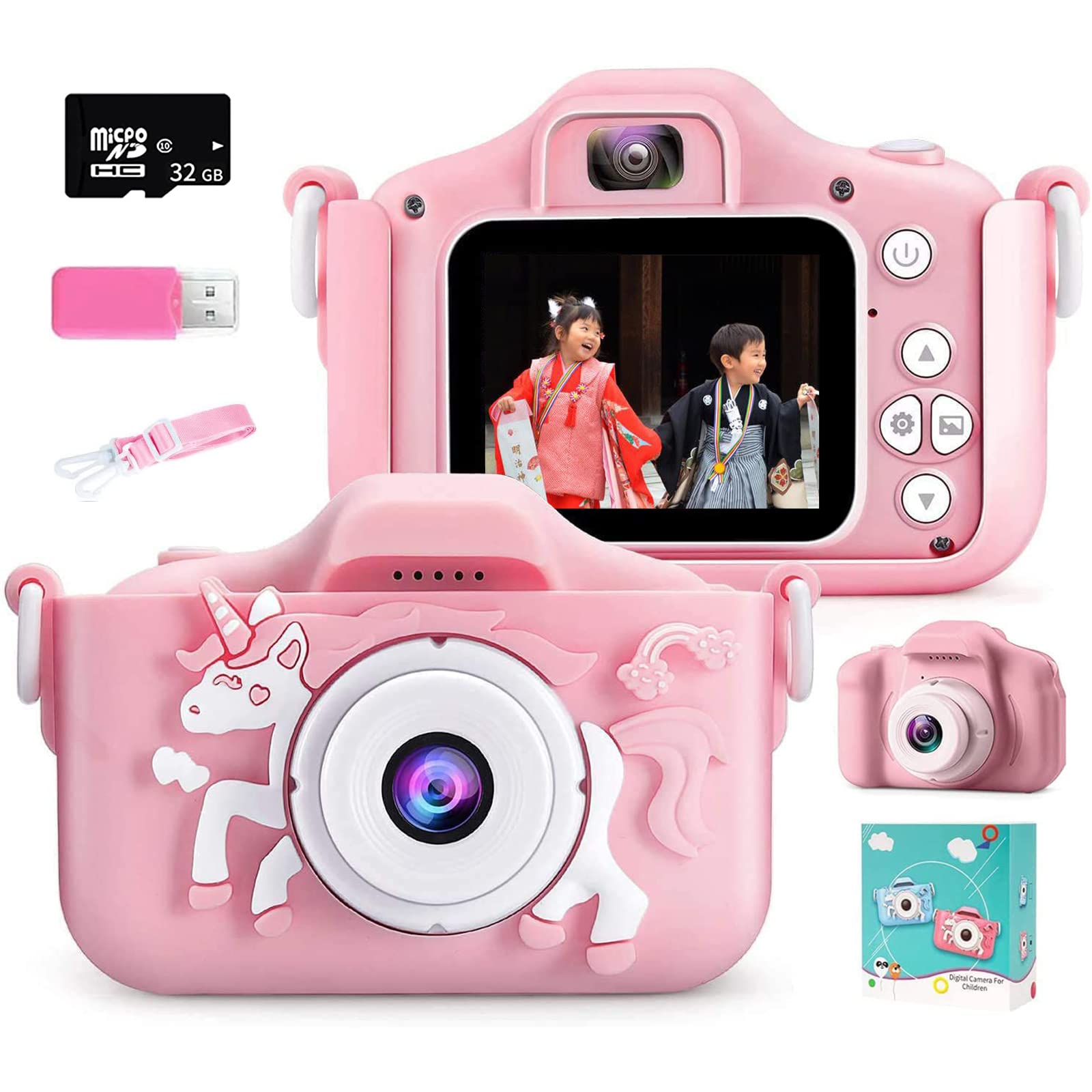 

Exclusive Digital Toy for Stylish Toy 40MP 1080P HD Video 850mAh IPS 8x Timer Selfie Easy USB Day Birthday Japanese Instruction 32GB Card Included розовый