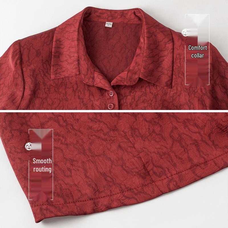 New Chinese Style Floral Print Short Sleeve Set for Women