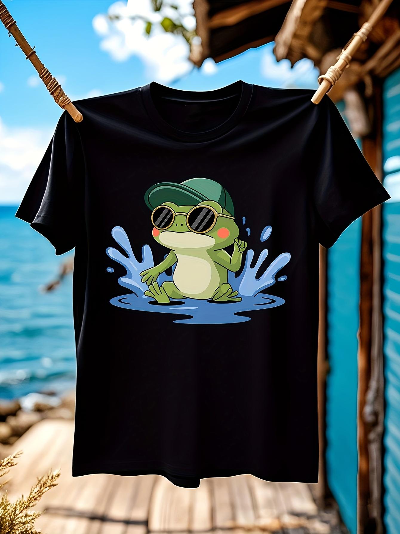 RelaxedFit Cotton Tshirt Featuring an Adorable Frog Design M