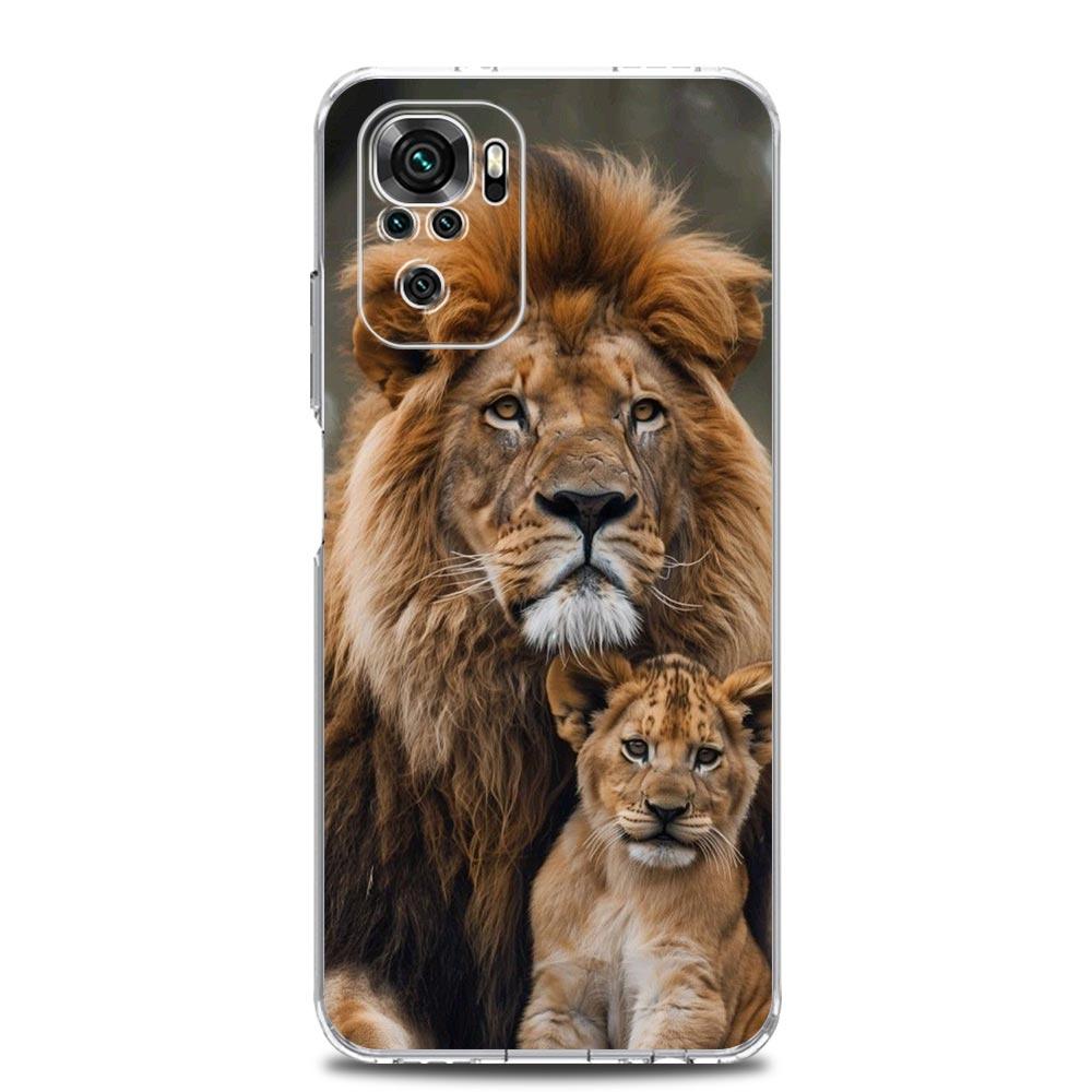 

Phone Case For Xiaomi Redmi Note 14 13 12 5G 9 8 10 11 Pro Plus 4G 9T 13C 12C 10C 9C 9A Clear Soft Cover Lion Alpha Male Cub Redmi Note 12Pro 4G